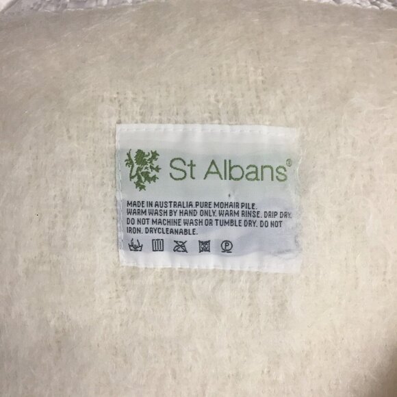 King Blanket Pure Mohair Pile Ivory Rare ST. ALBANS Australia $900USD Never Used - Picture 3 of 12
